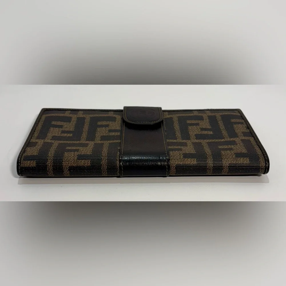 Vintage Fendi Zucca Monogram FF Logo Wallet with COA